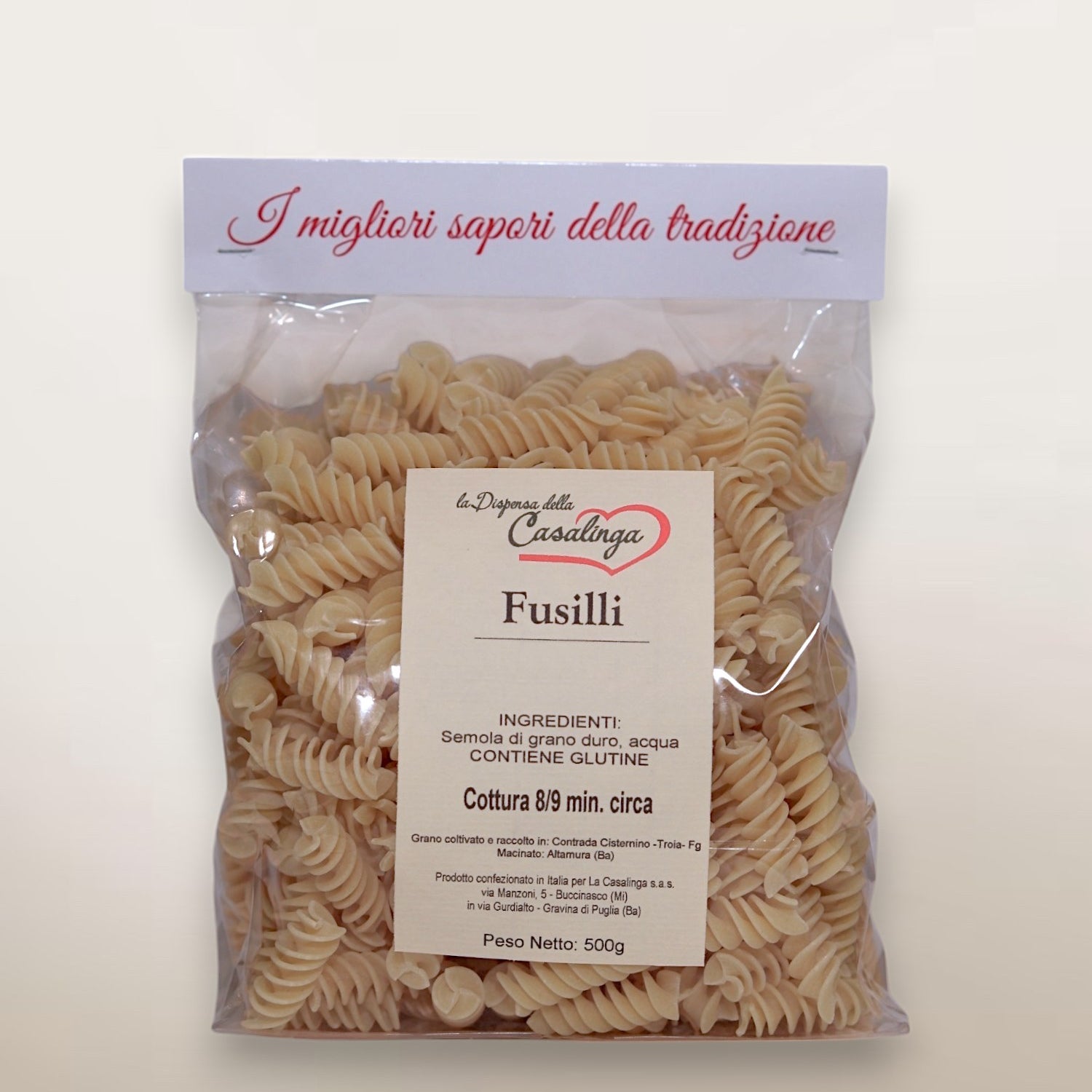 Artisanally made fusilli