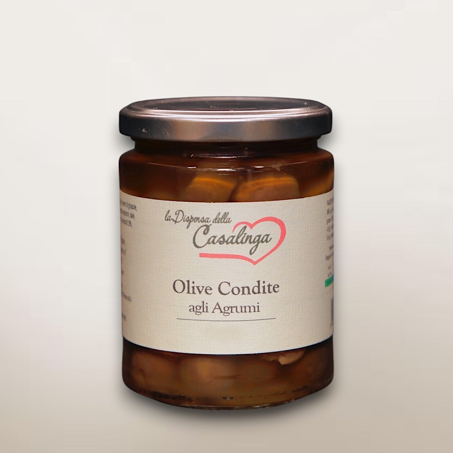 Olives seasoned with Sicilian citrus fruits