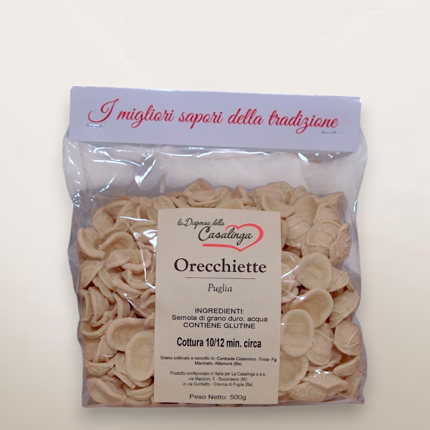 Orecchiette trafilate al bronzo