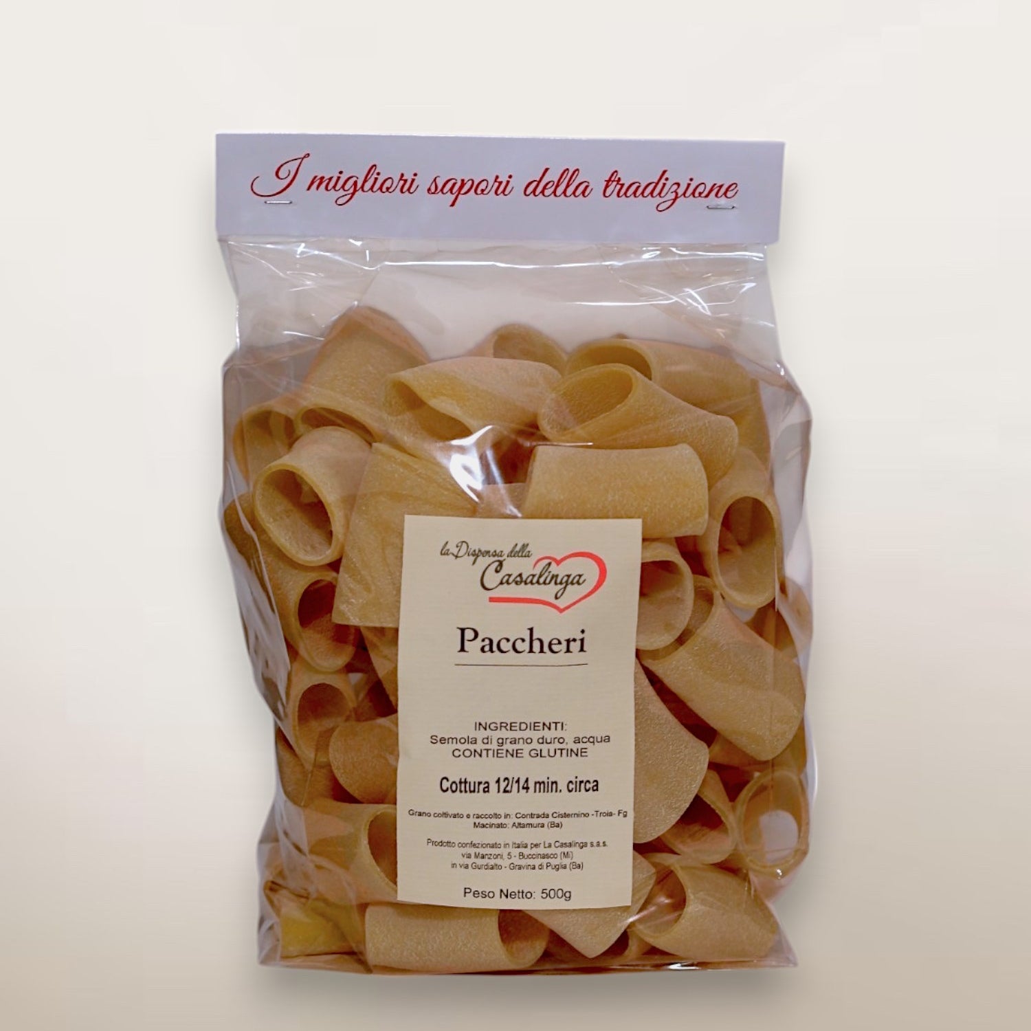 Paccheri trafilati al bronzo