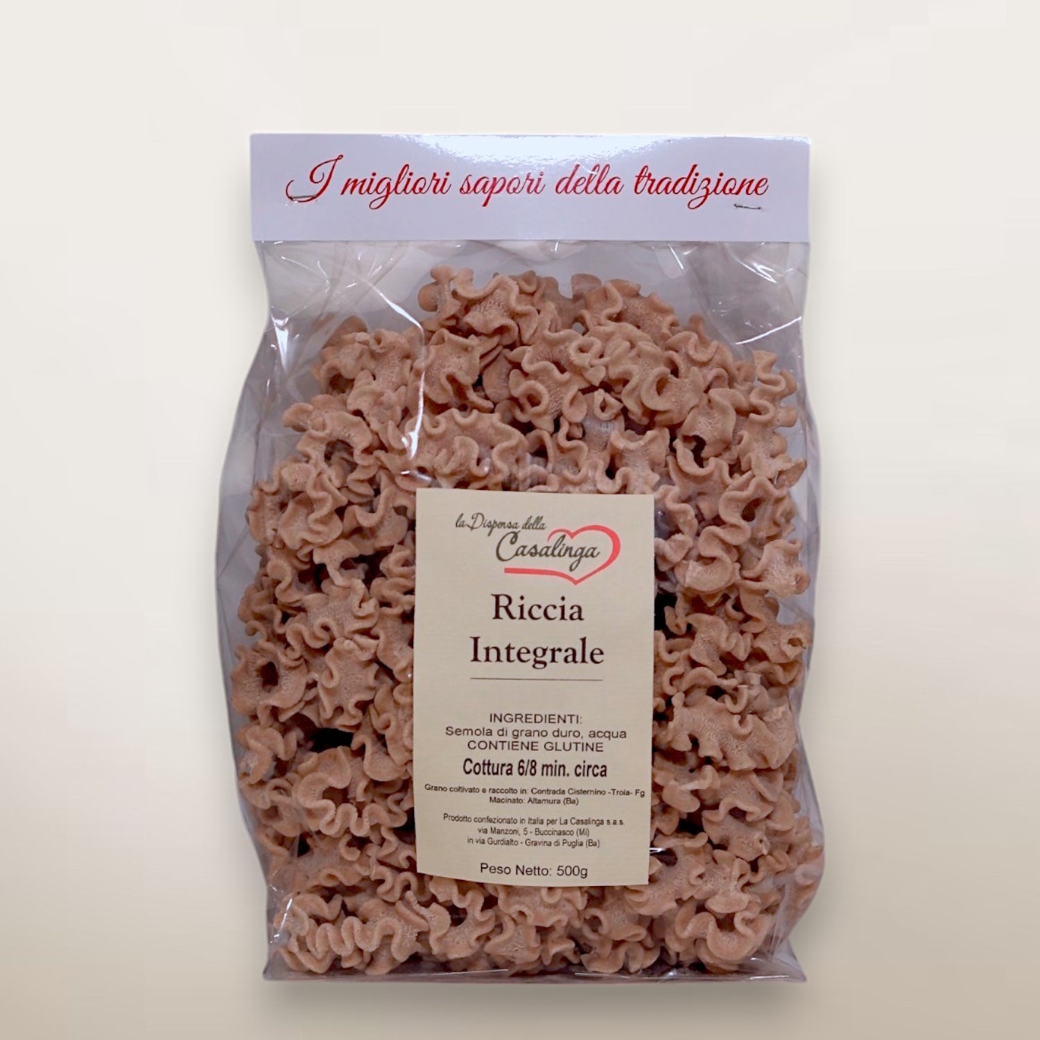 Artisanal wholemeal curls